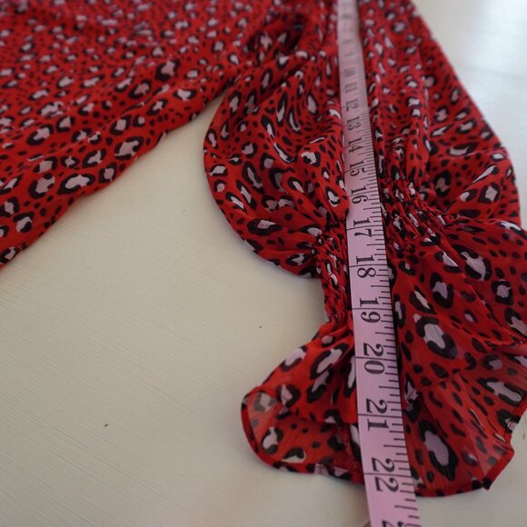 NWT Sanctuary Red Leopard Print Blouse - Picture 12 of 12